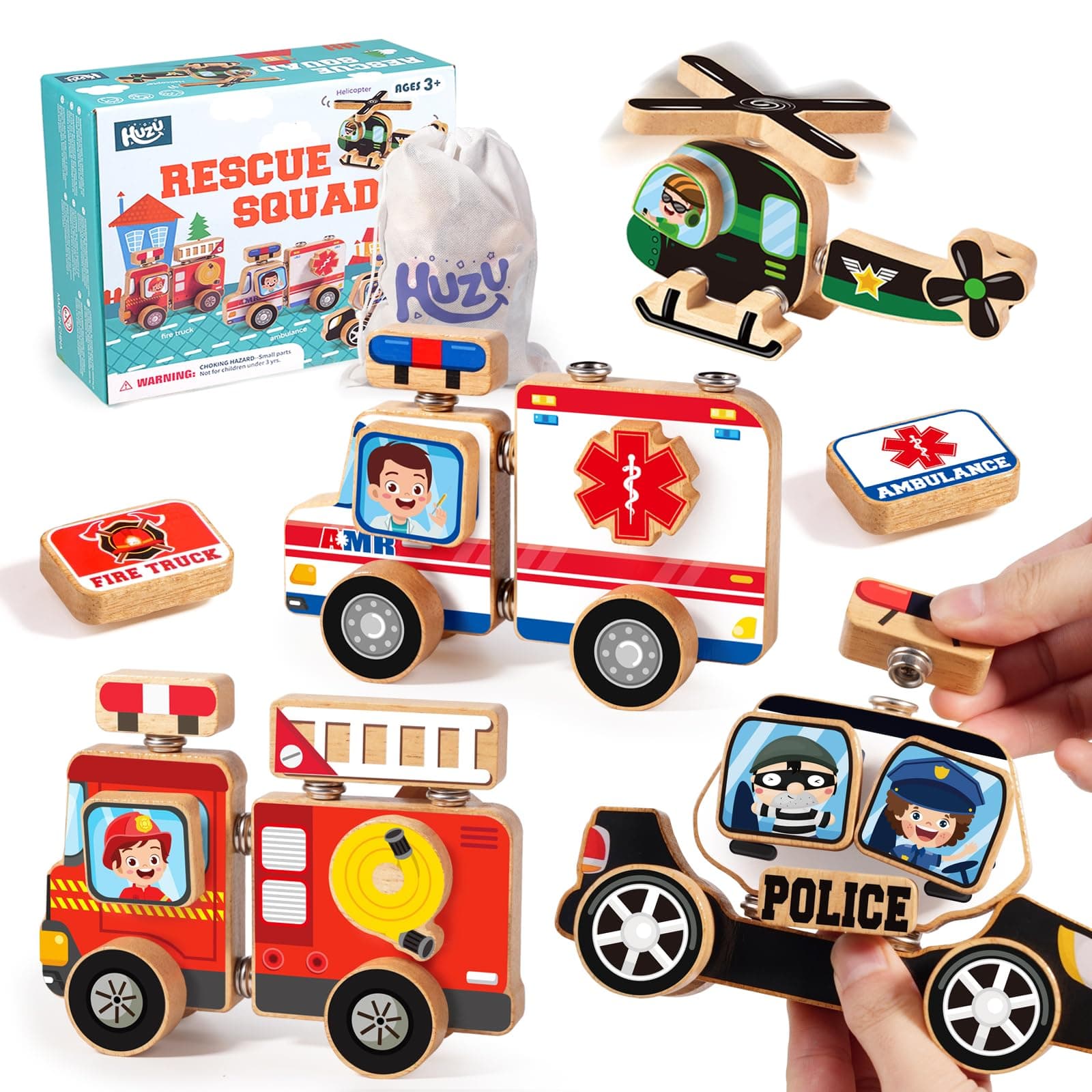 HUZU Emergency Vehicles 3D Puzzle Toy