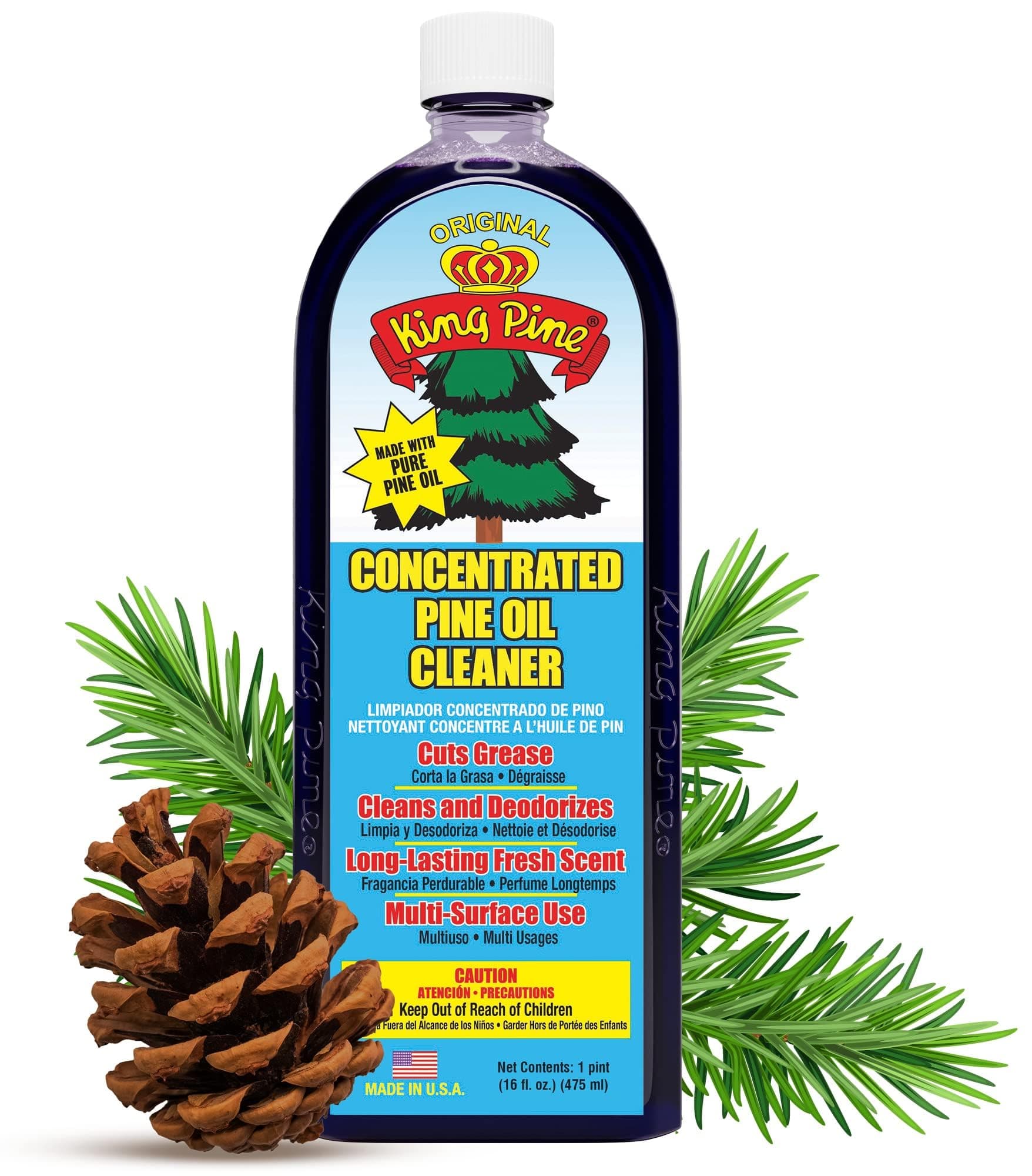 Concentrated Pine Oil Multi-Surface Cleaner Industrial Strength, Original Black, 16 Fl Oz