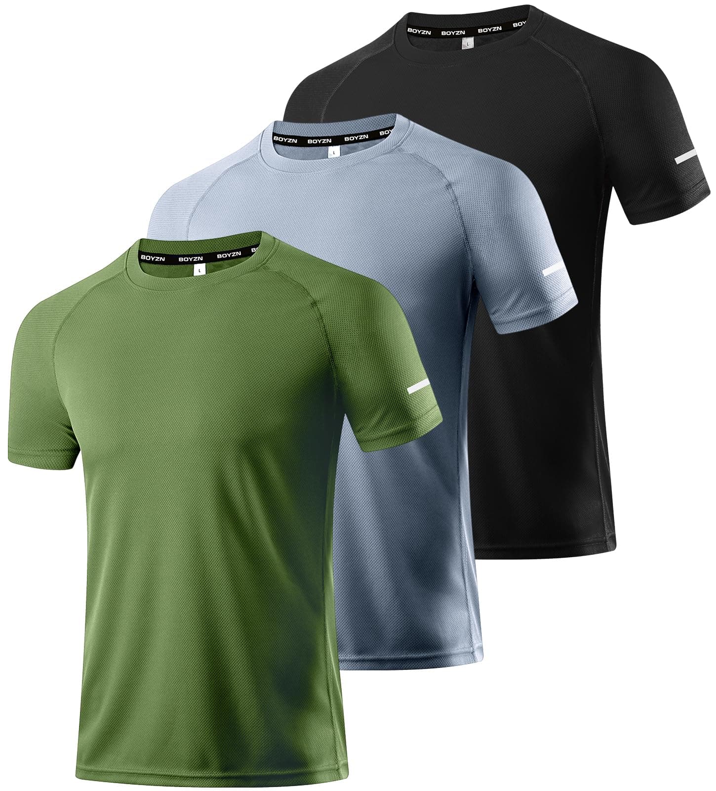 1or3,5,7 Pack Workout Shirts for Men, Moisture Wicking Quick Dry Active Athletic Men's Gym Performance T Shirts