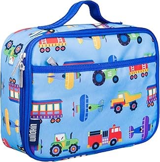 Wildkin Kids Insulated Lunch Box - Trains, Planes and Trucks