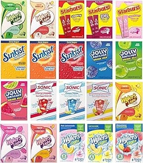 Drink Mix Variety Pack of 20-20 Different Flavors - Delicious Variety of Flavors - Zero Sugar Powdered Drink Mix - Watertok