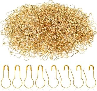1000 Pieces 22mm/0.87 Inch Metal Gourd Safety Pins Clothing Tag Pins Bulb Pin Calabash Pin Bead Needle for DIY Craft Home Accessories,Golden