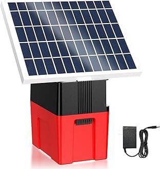 10 Miles Solar Electric Fence Charger with Day & Night Mode, 0.26 Joule Fence Charger with Solar Panel, 8000V Output Solar Fence Charger for Livestock, Cattle, Gardens, Preventing Intruders