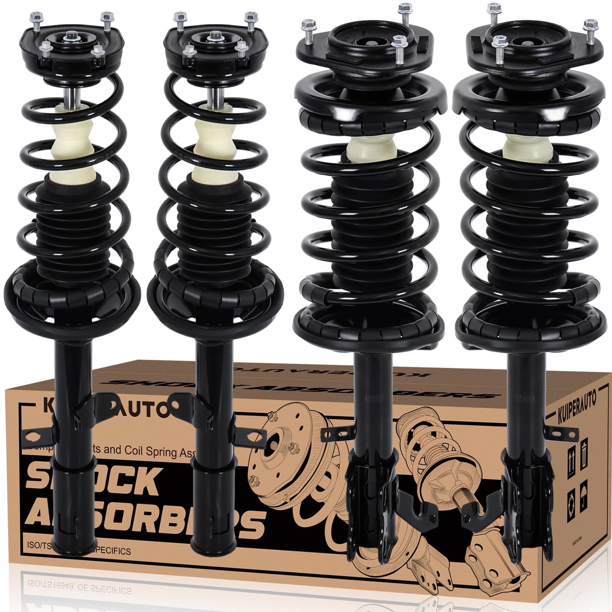 271951 271952 171953 171954 Complete Front Rear Struts Assembly Compatible for 1998-2002 Chevy Prizm / 1993-2002 Toyota Corolla / 1993-1997 Geo Prizm 4PCS (Left and Right) Shocks Absorbers