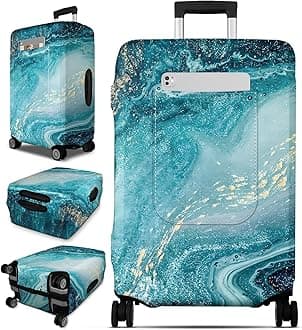 Slohif Suitcase Luggage Cover TSA Approved Protector - Luggage Sleeve Large Suitcase Cover Travel Stretch Luggage Case Protective Washable 22-32 Inch, blue