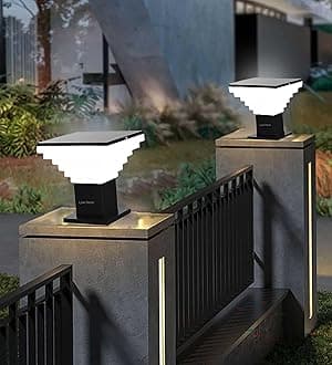 Lyse Decor Gate Lights for Outdoor Waterproof, Gate Lamps for Main Gate, Pillar Light, Farmhouse Boundry Light and Decorative Outdoor Wall Lamp (GL30, Pack of 2)