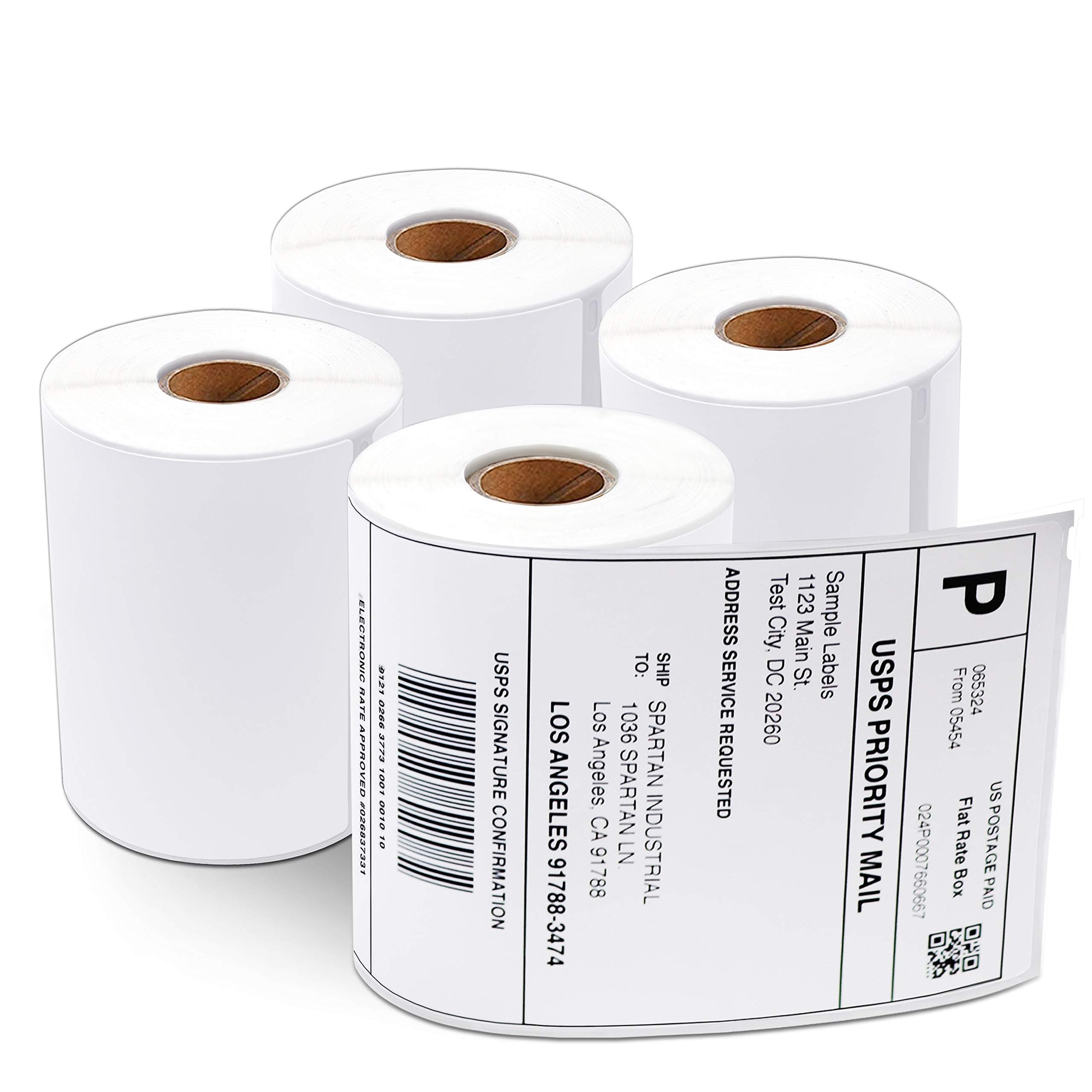 Aegis Adhesives - Compatible Direct Thermal Labels Replacement for DYMO 1744907 (4" X 6") Shipping - Use with Labelwriter 4XL Desktop Printers 4” Wide (4 Rolls)