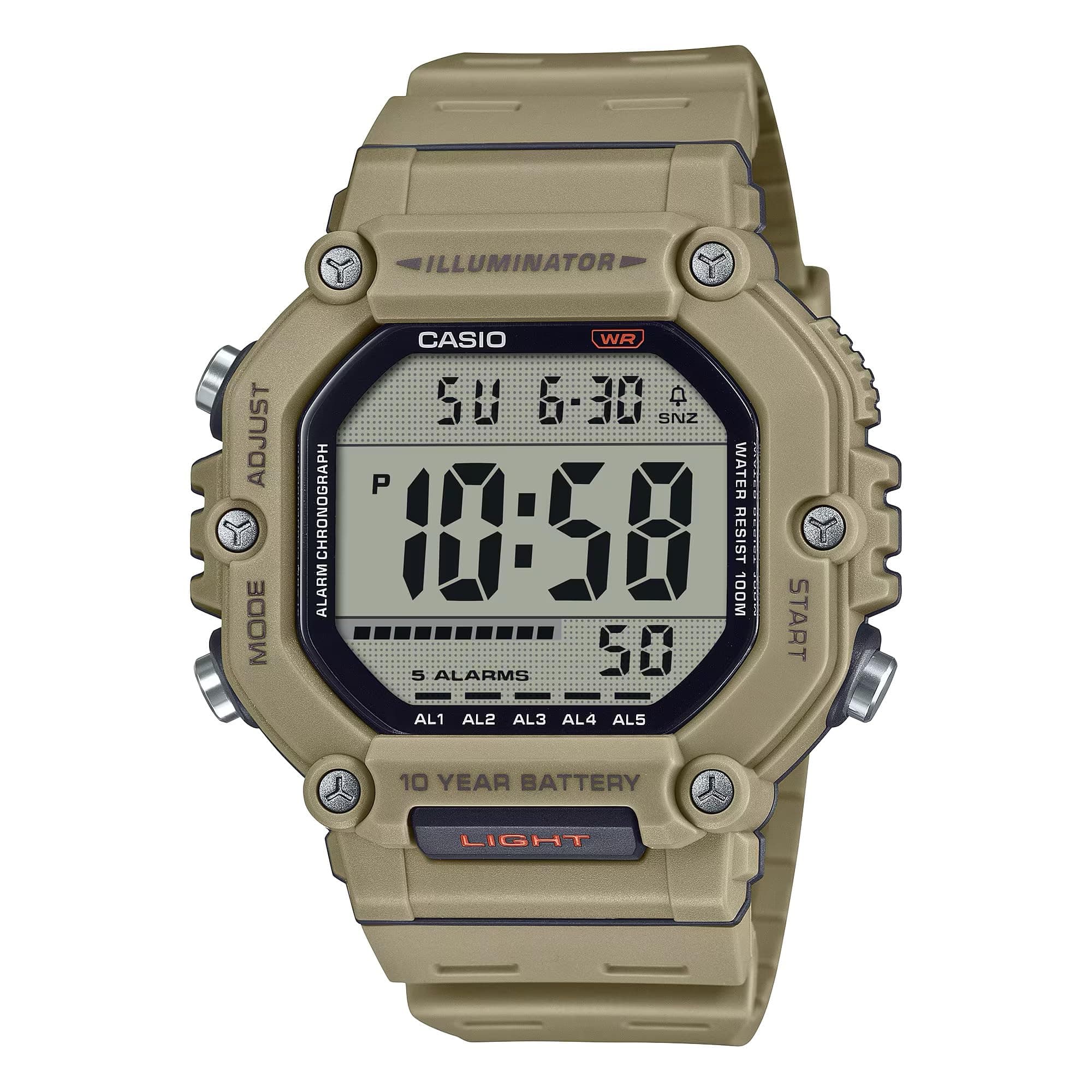 Casio AE-1600H Series | Black | 10-Year Battery | LED Illuminator | Digital Watch