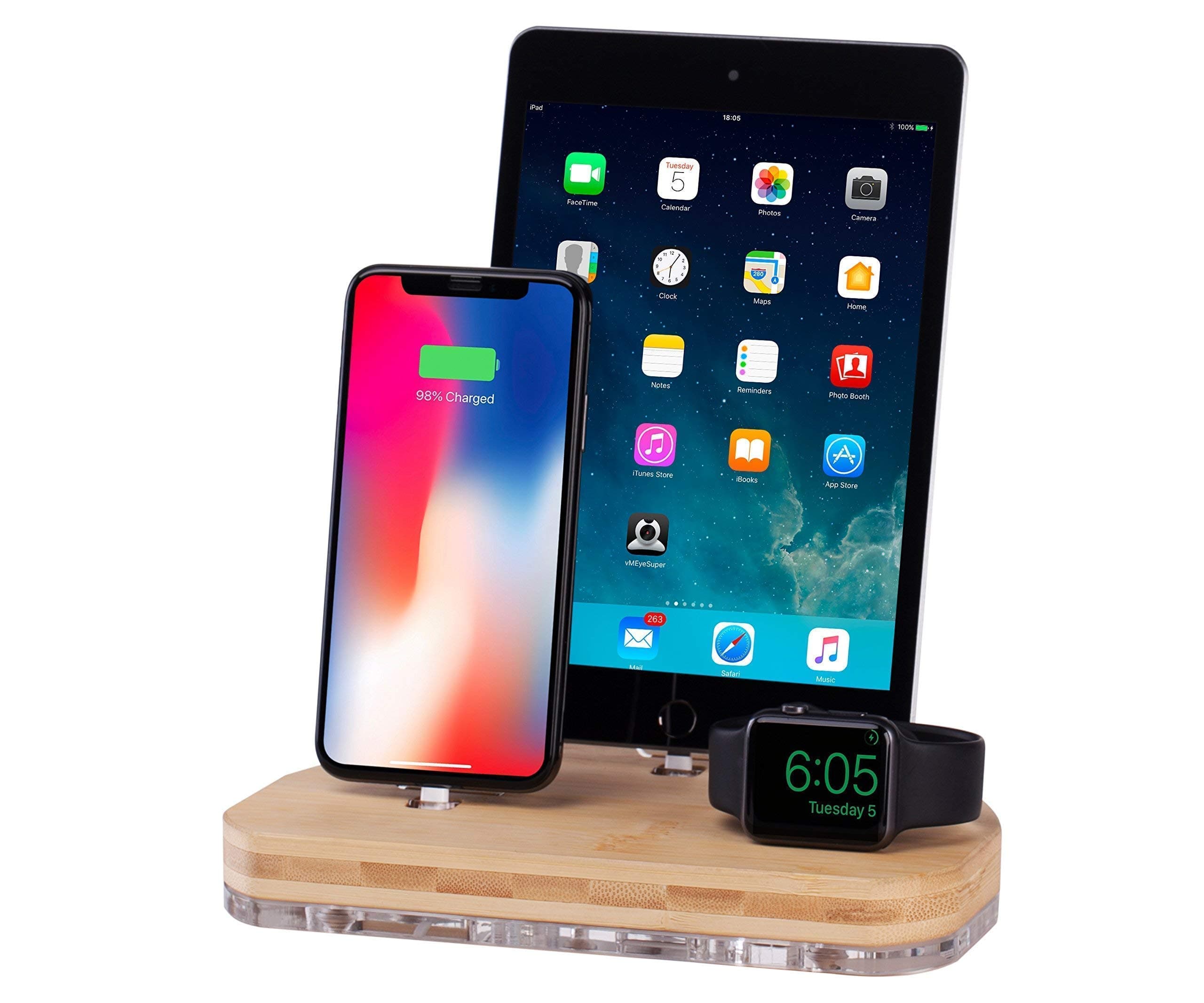 3 in 1 wireless charging station apple/iPhone Docking Station/Charging Stand/Tablet Holder/AirPods Charging station/Organizer
