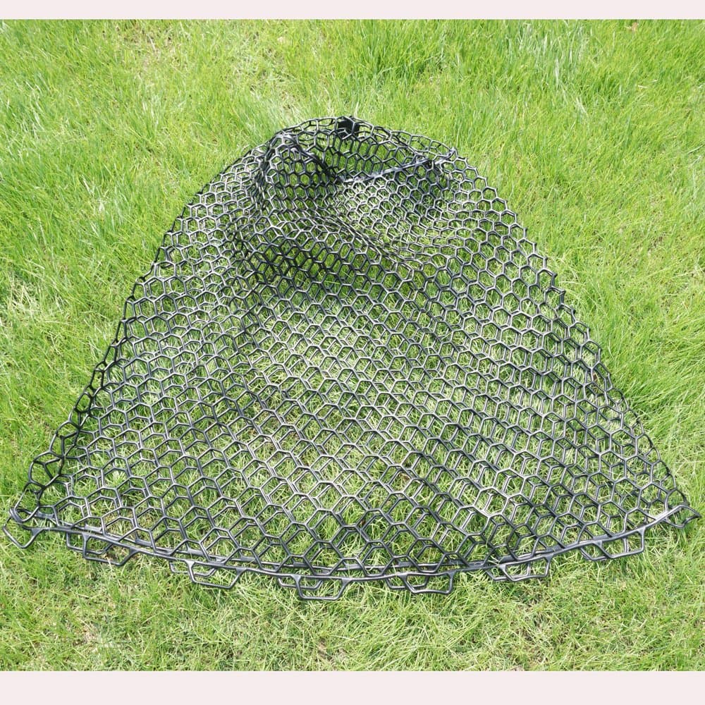 Depth 24.8" Rubber Fly Fishing Net Replacement For Fish Landing Net,Soft Rubber Mesh Net Large Size Black Color