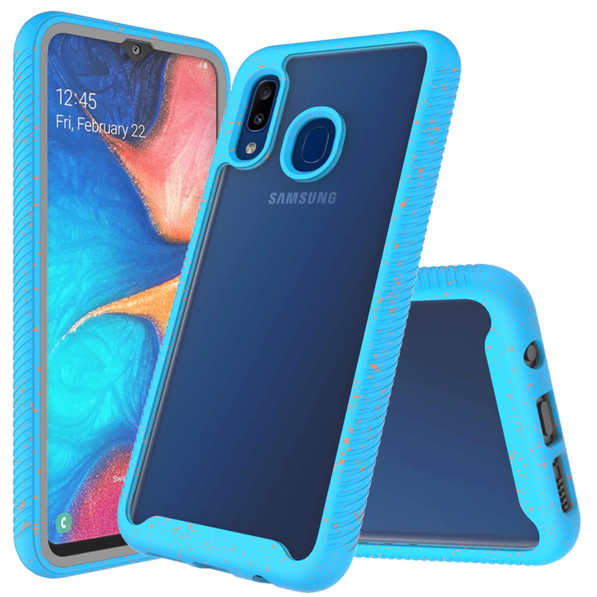 for Samsung Galaxy A30 Case, Clear Full Body Heavy Duty Protective Case with Built-in Screen Protector Shockproof Rugged Cover Designed for Samsung Galaxy A30 2019 Released (Blue)
