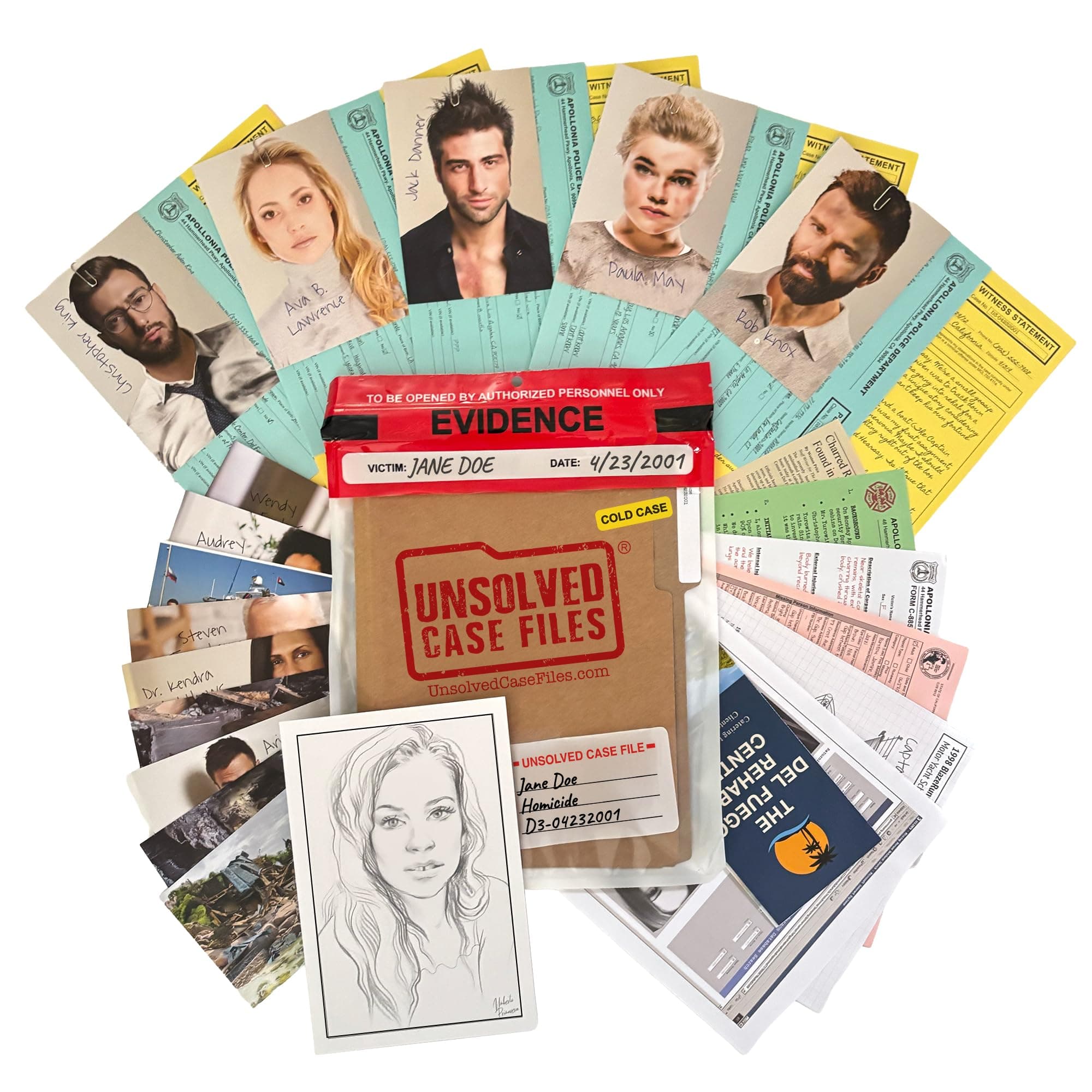 Unsolved Case Files, Doe, Jane-Cold Case Murder Mystery Game-Can You Solve The Crime? Who Killed Jane Doe? for Kids, Pack of 1