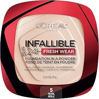 L'Oreal Paris Makeup Infallible Fresh Wear Foundation in a Powder, Up to 24H Wear, Waterproof, Pearl, 0.31 oz.