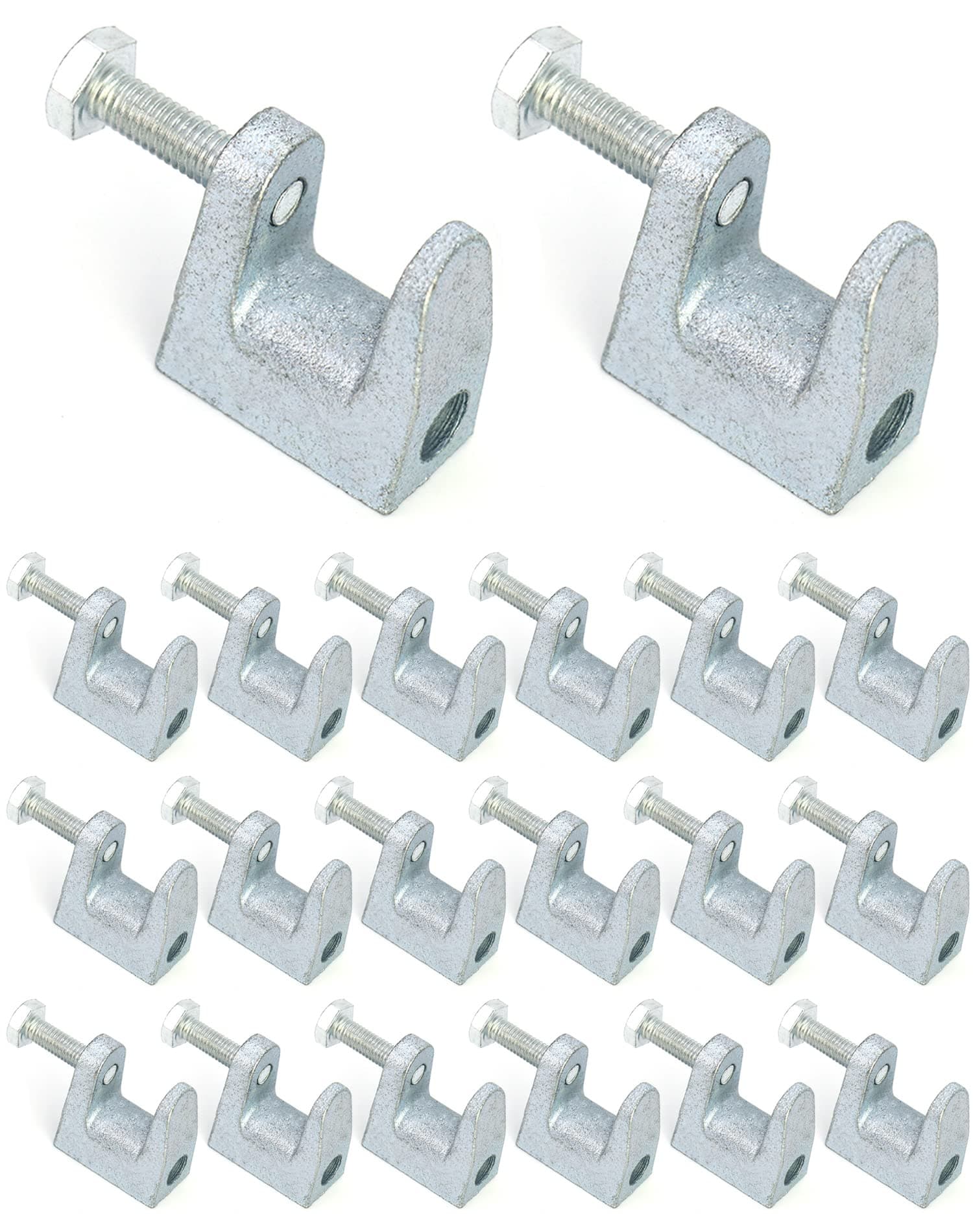 QWORK Beam Clamp, 20 Pcs 5/16" Zinc Plated Iron Safety Beam Clamp, 13/16" Jaw Opening