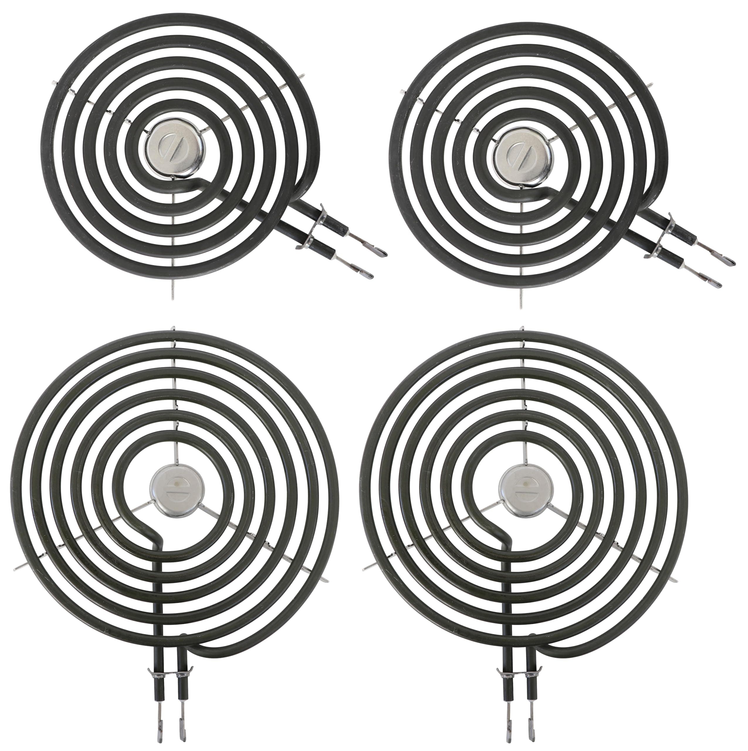 KITCHEN BASICS 101 WB30M1 WB30M2 Replacement Range Stove Top Surface Element Burner Kit for GE and Hotpoint, 4 Pack Includes 2 WB30M1 (6") and 2 WB30M2 (8"), 2912, 340523, 243867, WB30M0001