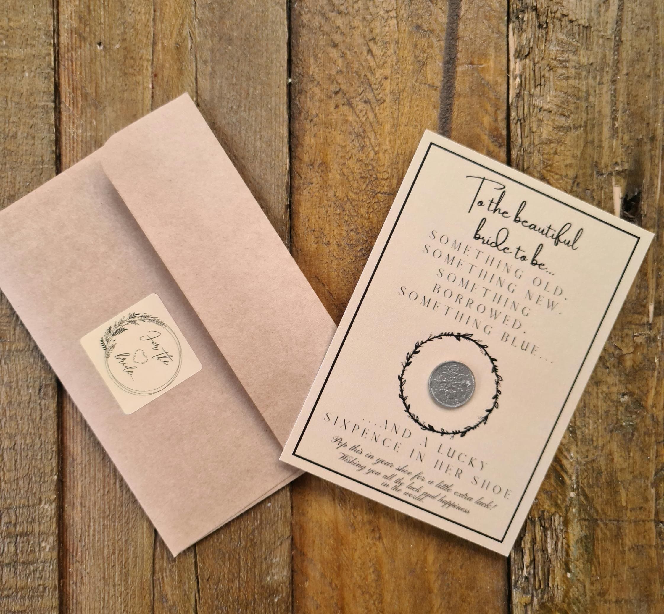 Hewson Lucky Sixpence For Bride - Wedding Day - Bride Gift For Wedding -Sixpence In SHOE- Traditional Wedding Gift Poem