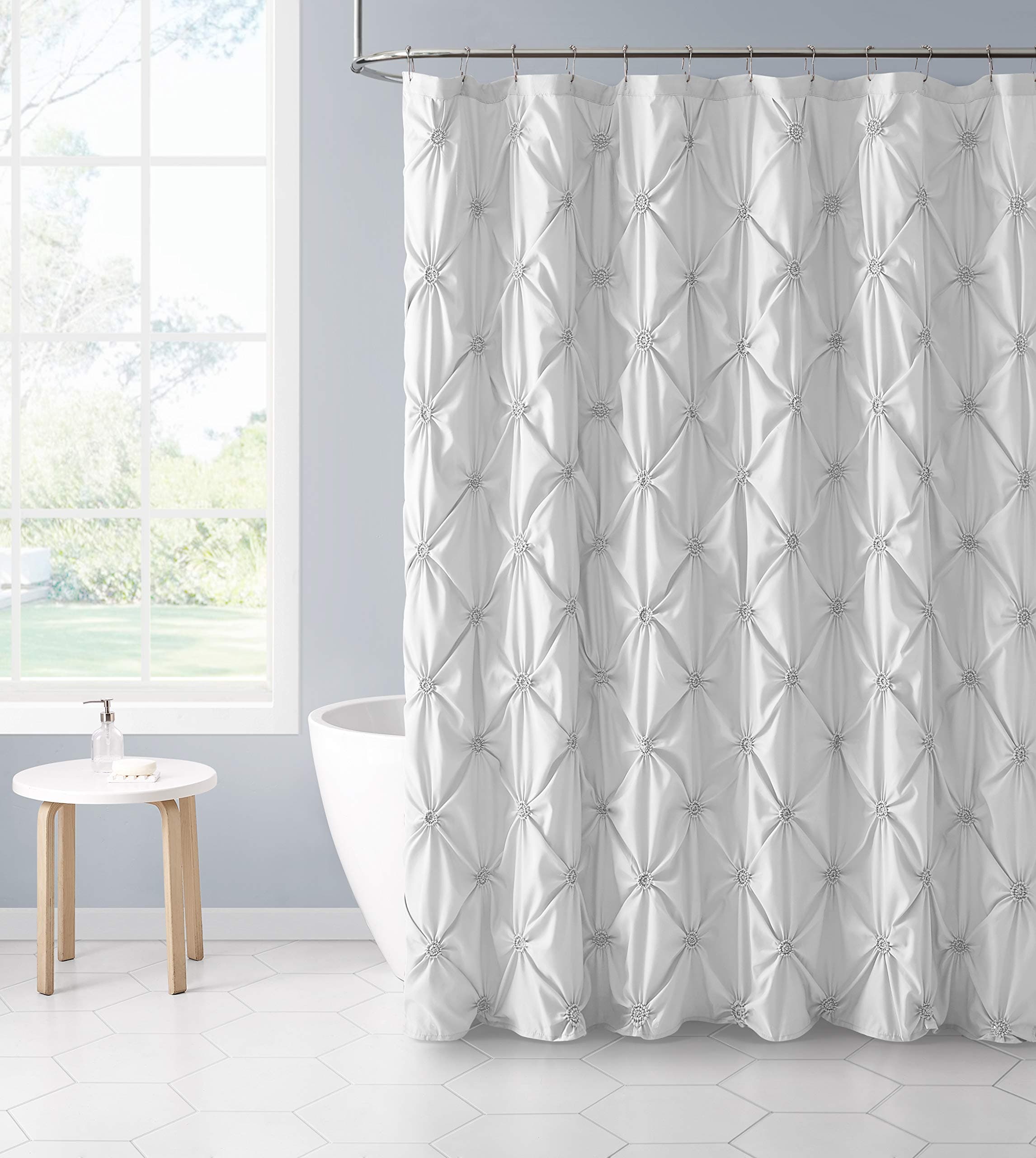 Floral Burst Shower Curtain, 72x72, Off-White