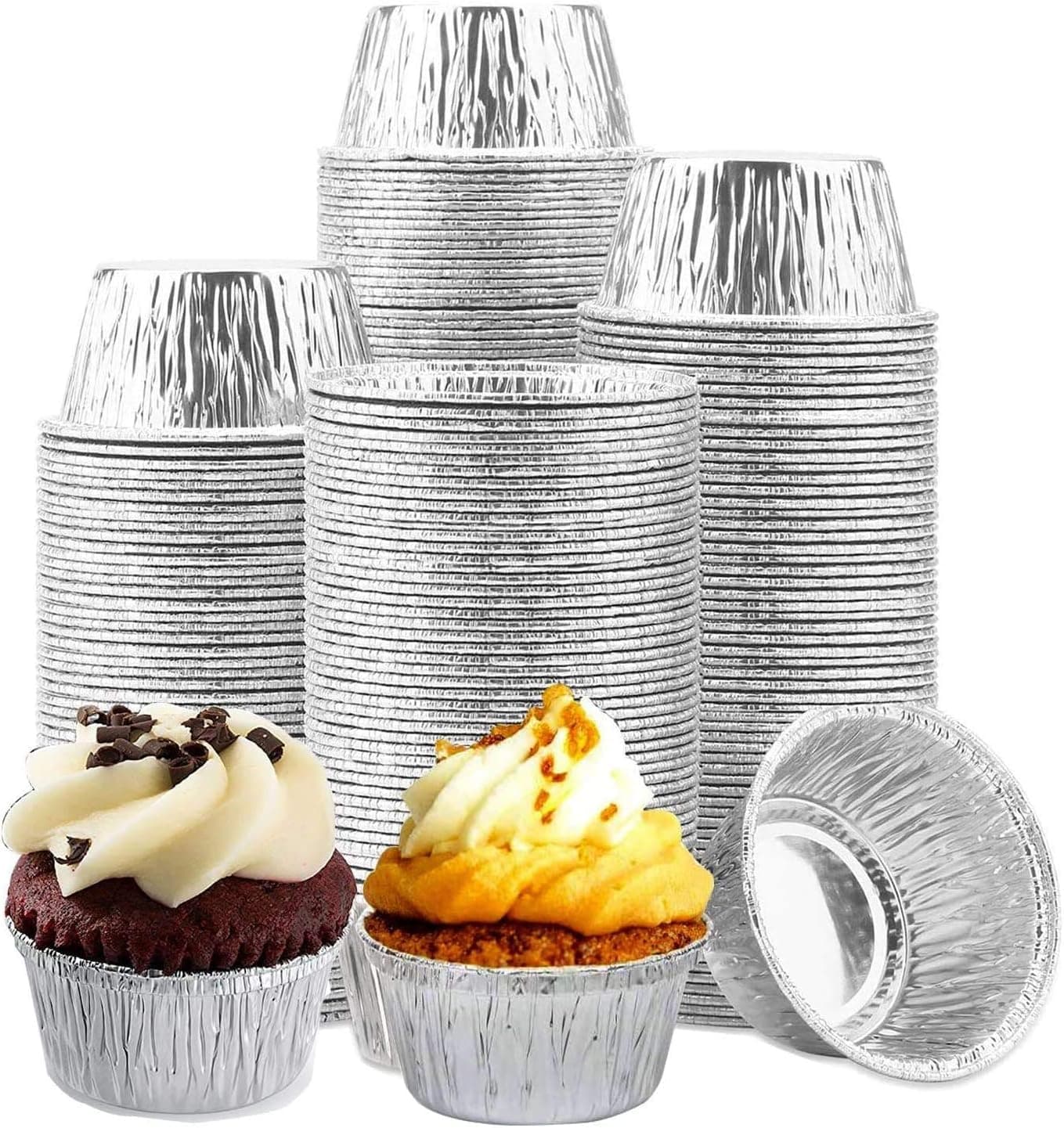 30 Pcs Aluminum Foil Ramekin, Disposable Baking Cups 4 Oz Aluminum Cupcake Aluminum Foil Baking for Souffle & Creme Brulee Baking