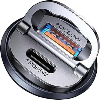 【Upgraded】125W Car Charger USB C Super Fast Charging, [PD65W & QC60W][All Metal] MRGLAS Cigarette Lighter Car Charger Socket,