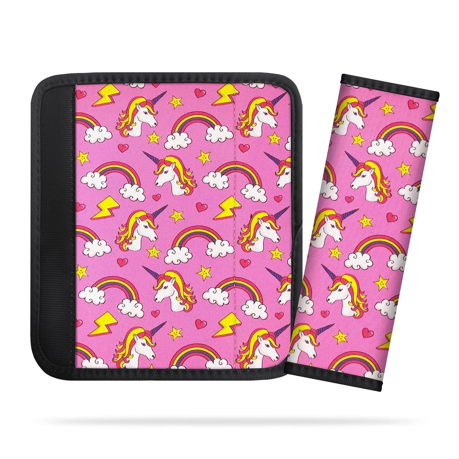2Pack Seat Belt Cover for Kids, Cute Unicorn Pattern Car Seat Belt Pads Cover for Girls and Boys, Kid's Seat Belt Cushion, Shoulder Strap Pad (Unicorn)