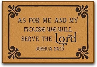 Accssoey Funny Doormat, As for Me and My House Funny Floor Mat Door Mat Non-Slip Entrance Indoor/Outdoor/Front Door/Bathroom/Kitchen/Home Mats 23.6"(L) x 15.7"(W)