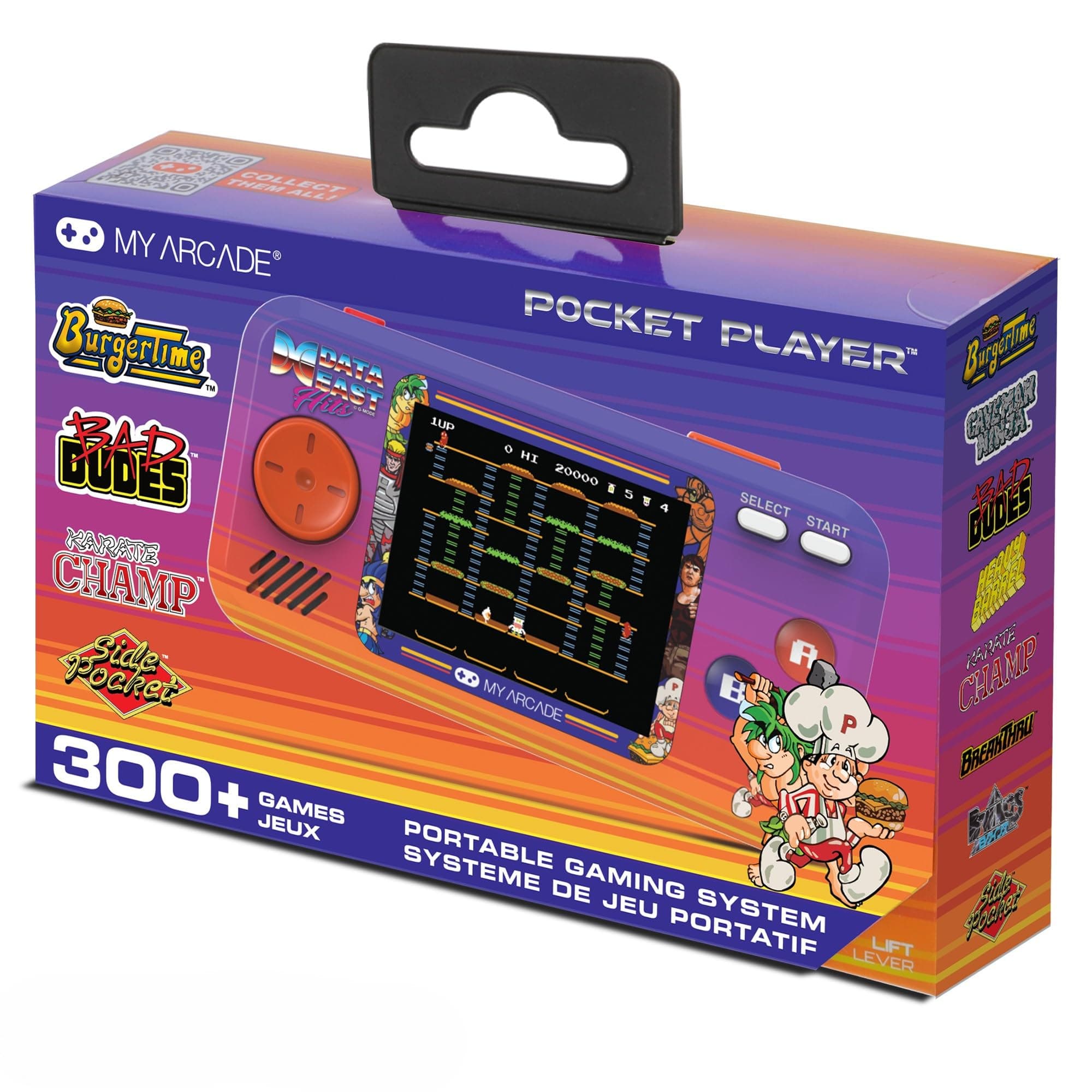 My Arcade Data East Hits Mini Arcade Games Console - Pocket Player Table Top Arcade Machine, Portable Handheld Game, Retro Gaming Console, Mini Retro Games Machines for Kids & Adults