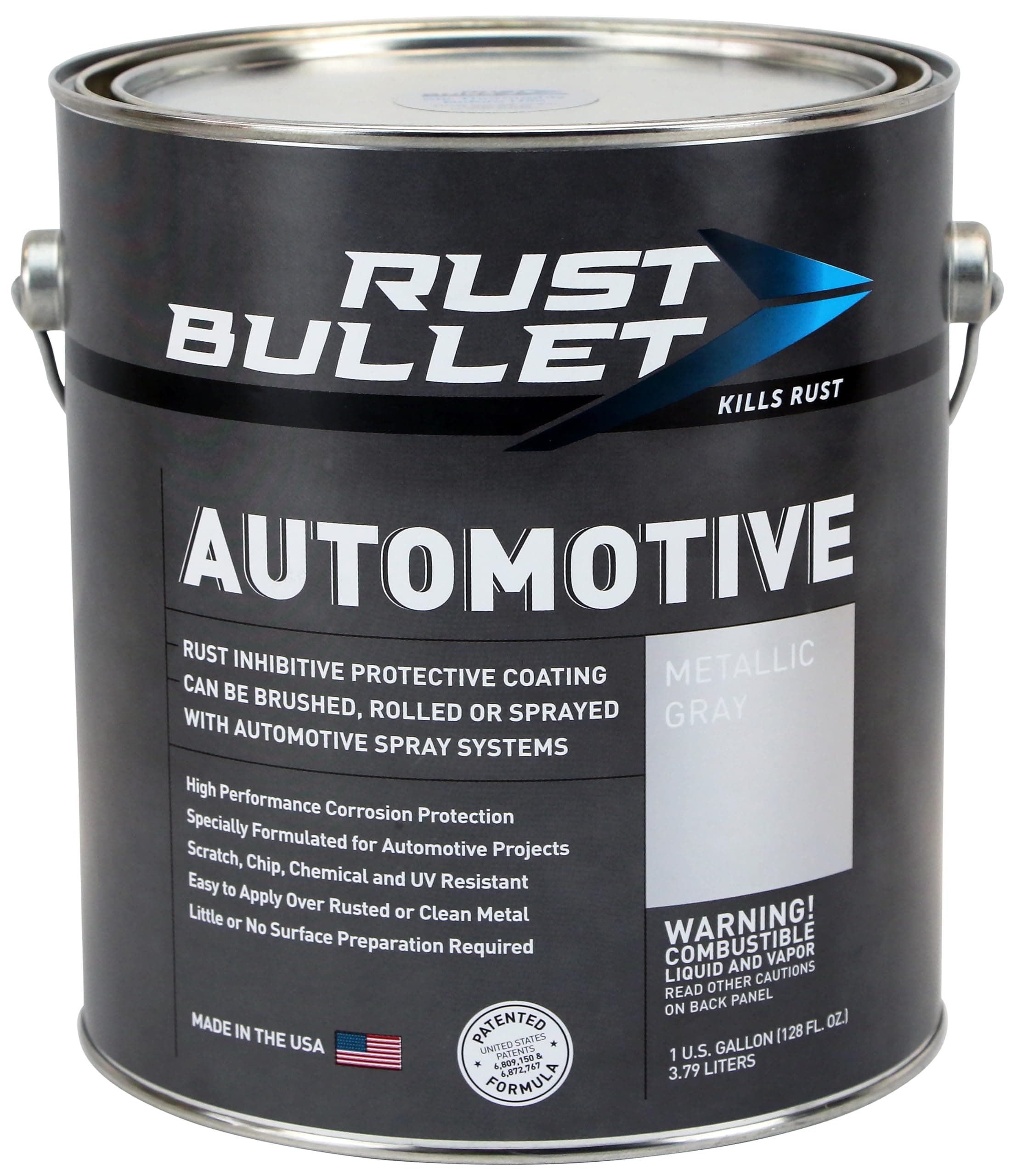 Automotive - Metallic Gray - 1 Gallon - Rust Inhibitor & Protective Coating for Cars, Trucks, & Metal Surfaces, UV Resistant, No Topcoat Needed