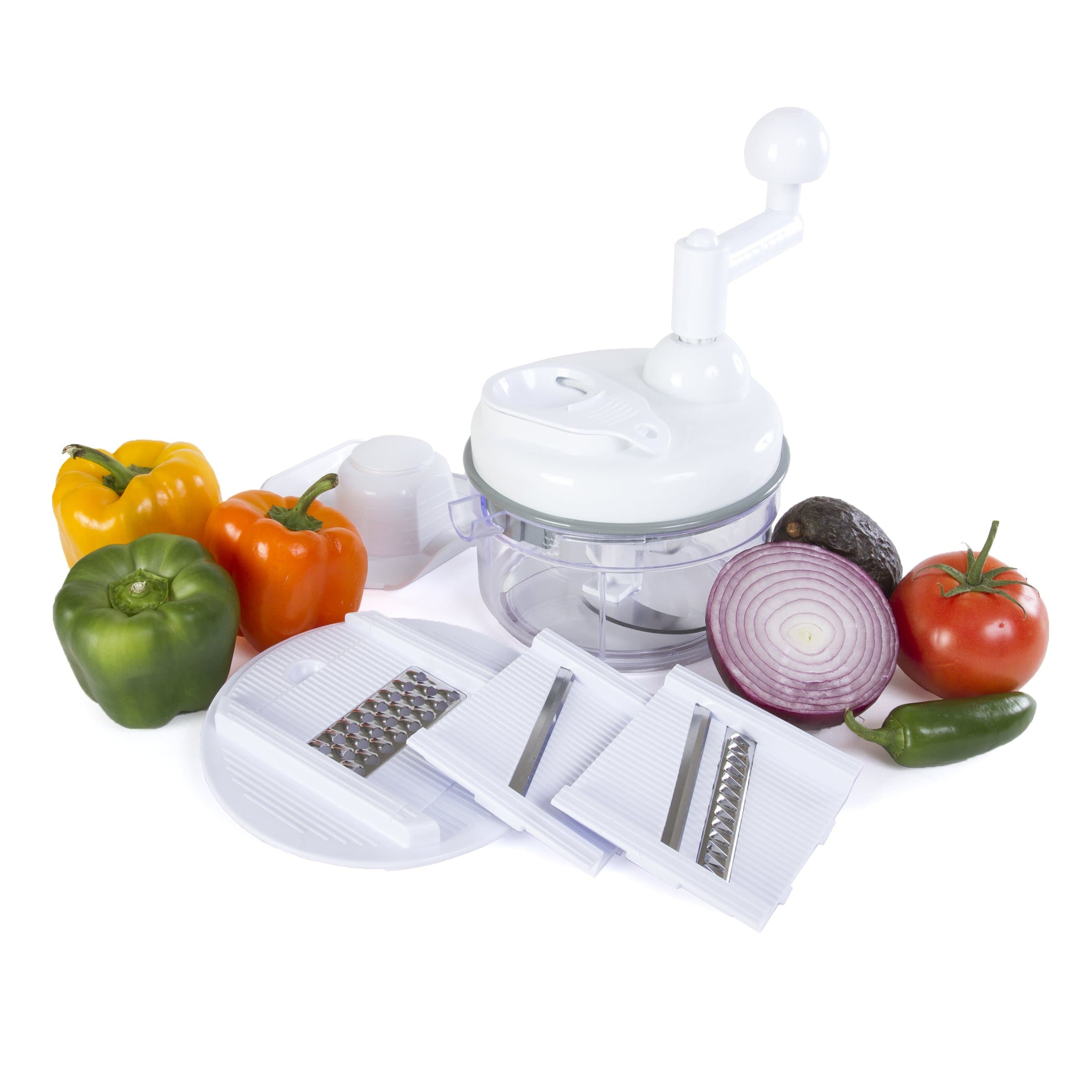 Kitchen Home Manual Food Chopper - 5 in 1 Miracle Chopper, Salsa Maker, Blender, Slicer, Shredder and Julienne – As Seen on TV Manual Food Processor