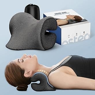Osteo Neck Stretcher with Magnetic Therapy Cover, 2 Modes[Gentle/Strong] Pain Relief Cervical Traction Device, No Smell Neck and Shoulder Relaxer, Chiropractic Pillow for TMJ Headache Spine Alignment