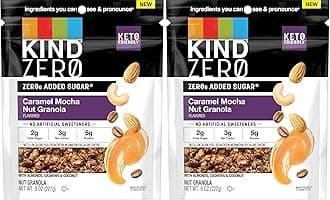Zero Added Sugar Keto Granola, Caramel Mocha Nut, Good Source of Fiber, Gluten Free, Low Sugar, 5g Protein, 1 Count (Pack of 2)