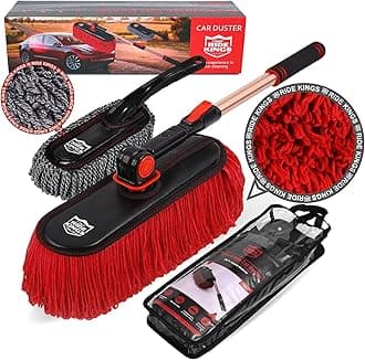 Car Duster Kit, Extendable Soft Microfiber Multipurpose Duster, Chenille Car Wash and Dust Mitt, Lint Free Cleaning Towels, Perfect for Exterior Interior