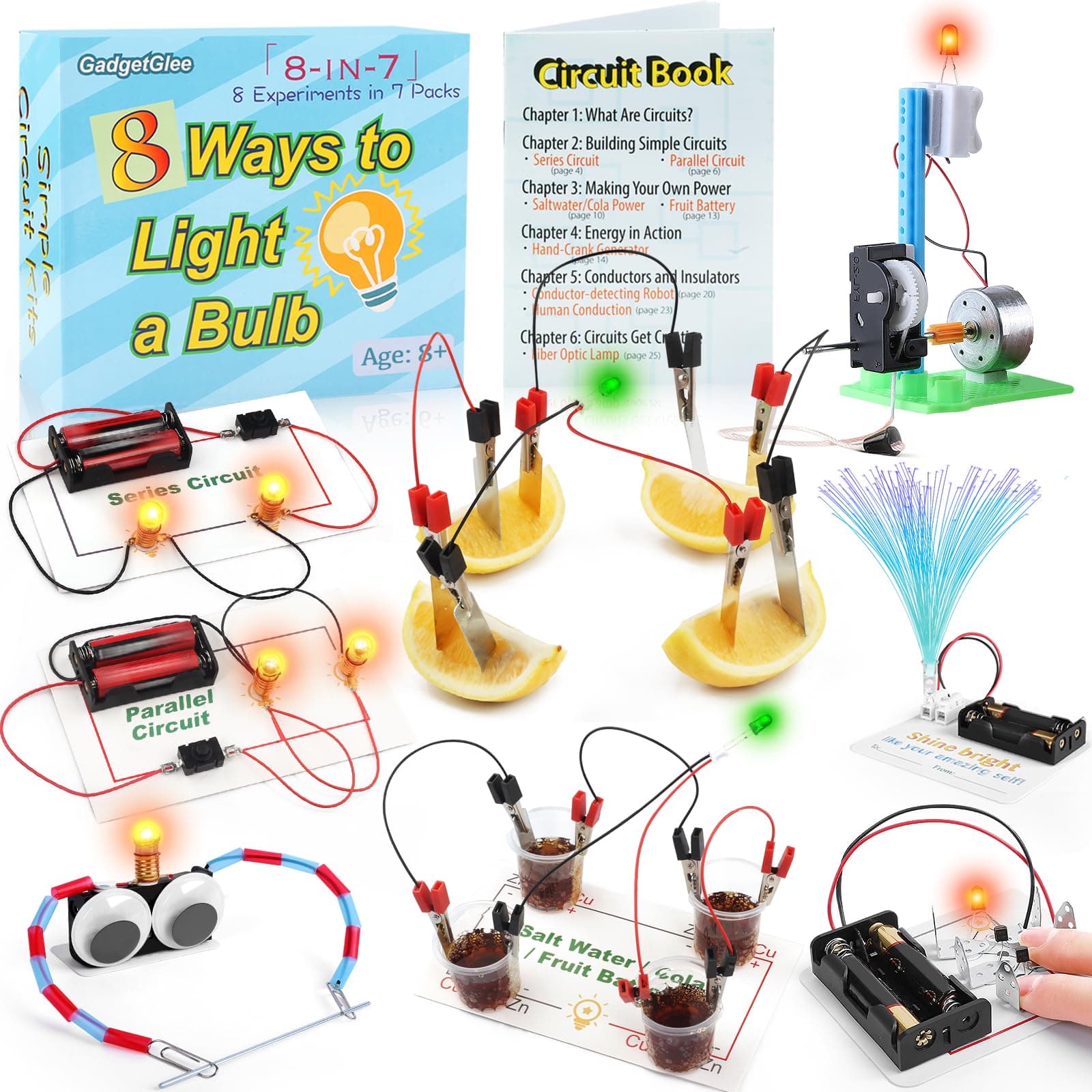 STEM Electric Circuit Kit for Kids Ages 8-12, Electrical Circuits Science Project Light Bulb Experiment, Educational STEAM Kits Electricity Toys Boys Girls Electronic Activities 6 7 8 9 10 12 Year Old