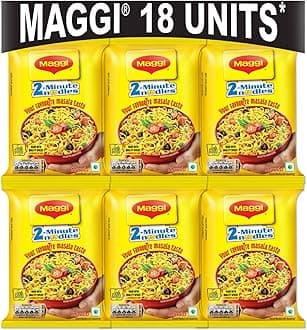 2-Minute Instant Noodles, Masala Noodles With Goodness Of Iron, Made With Choicest Quality Spices, Favourite Masala Taste, 1.26kg Pouch (Pack of 18, 70 g each)