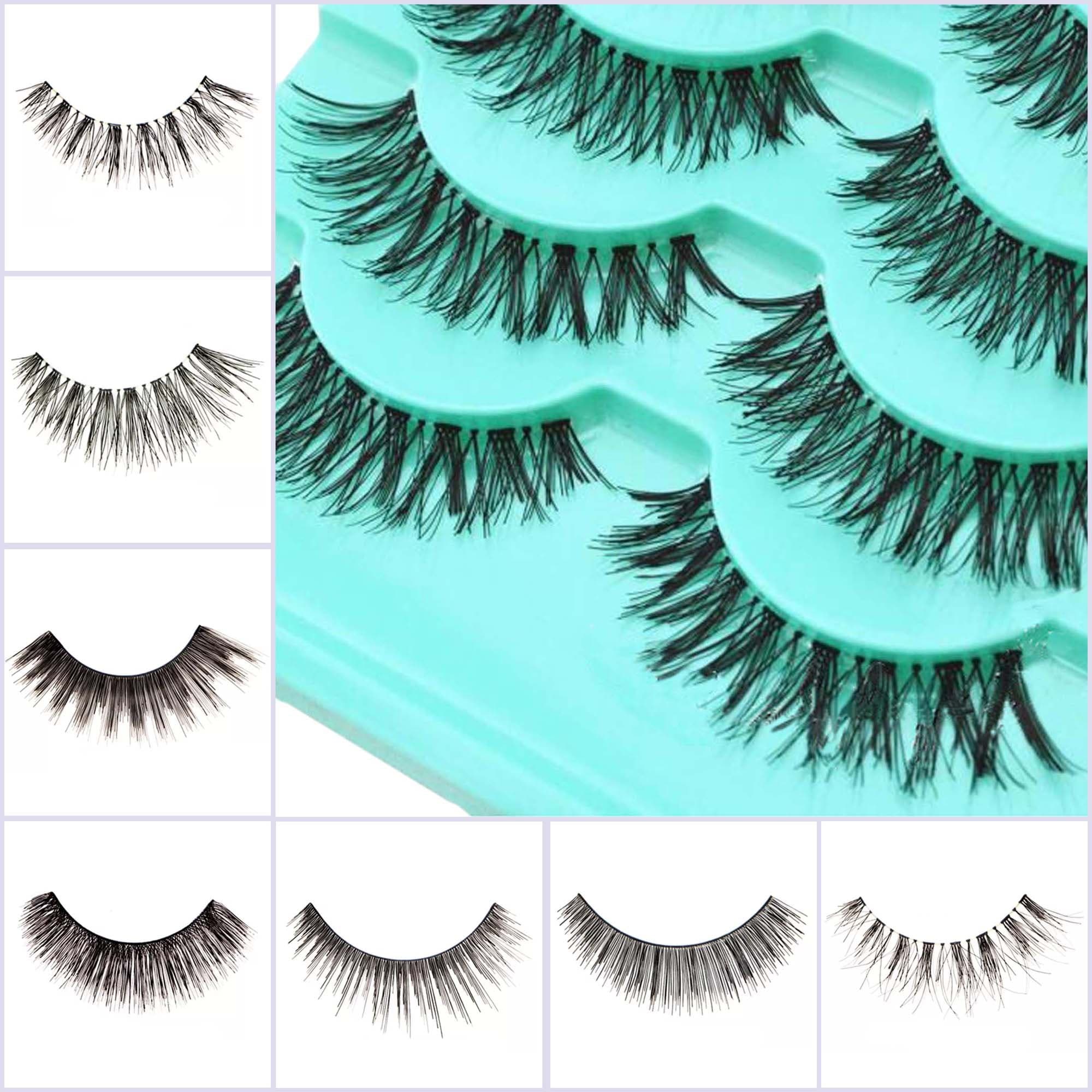 5 Or 10 Pairs Beautiful Long Natural Thick Handmade Makeup False Eyelashes Lashes UK SELLER (004-10 Pairs)