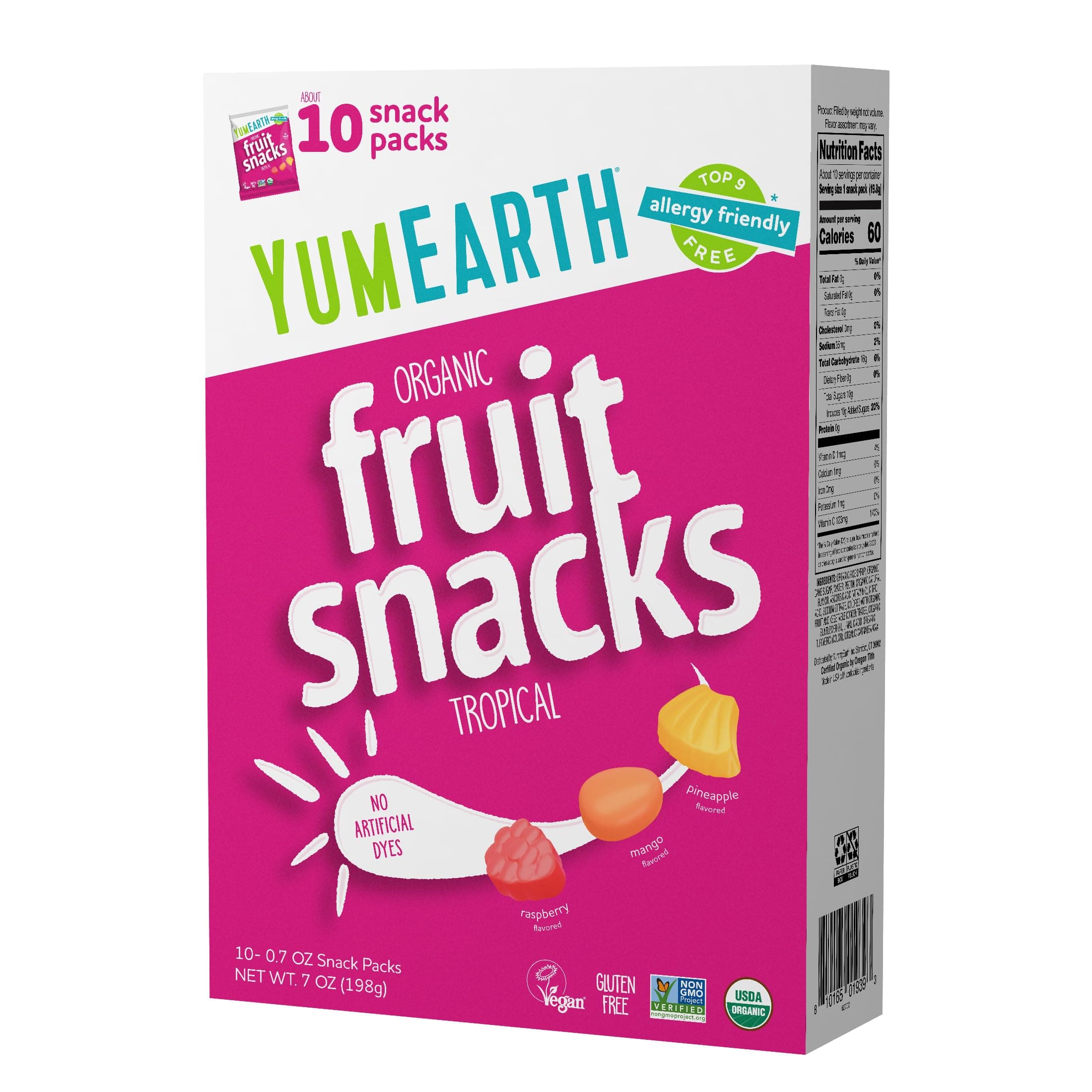 YumEarth Organic Tropical Fruit Snacks, 0.7 Ounce (Pack of 10)