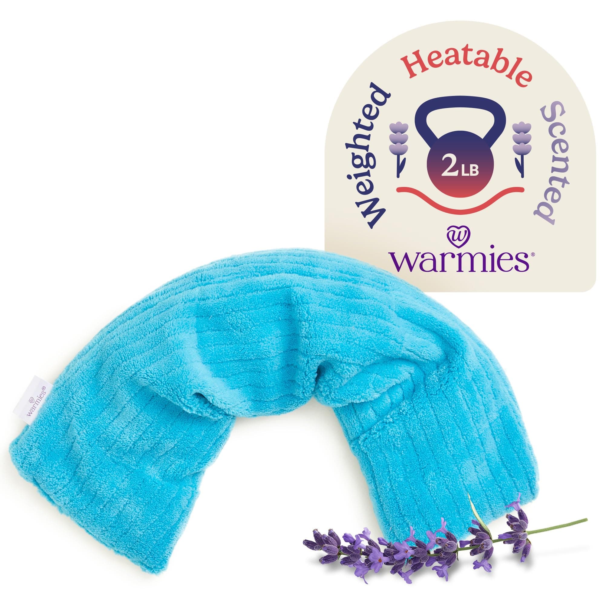 Hot-Pak, Microwavable Neck Wrap - Heating & Cooling Plush Pad for Calming Relaxation - Weighted & Heated Neck Warmer with Scented Lavender - Microwave Heat Pad for Aches & Pain - Blue