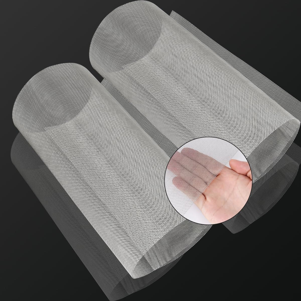 Valchoose 2PACK Stainless Mesh Screen 12”X24”(305mmX610mm), 20 Mesh 304 Steel Woven Wire Mesh, 1mm Hole Sturdy Easy to Cut Never Rust for Window Screen, Vent, Cage, Garden