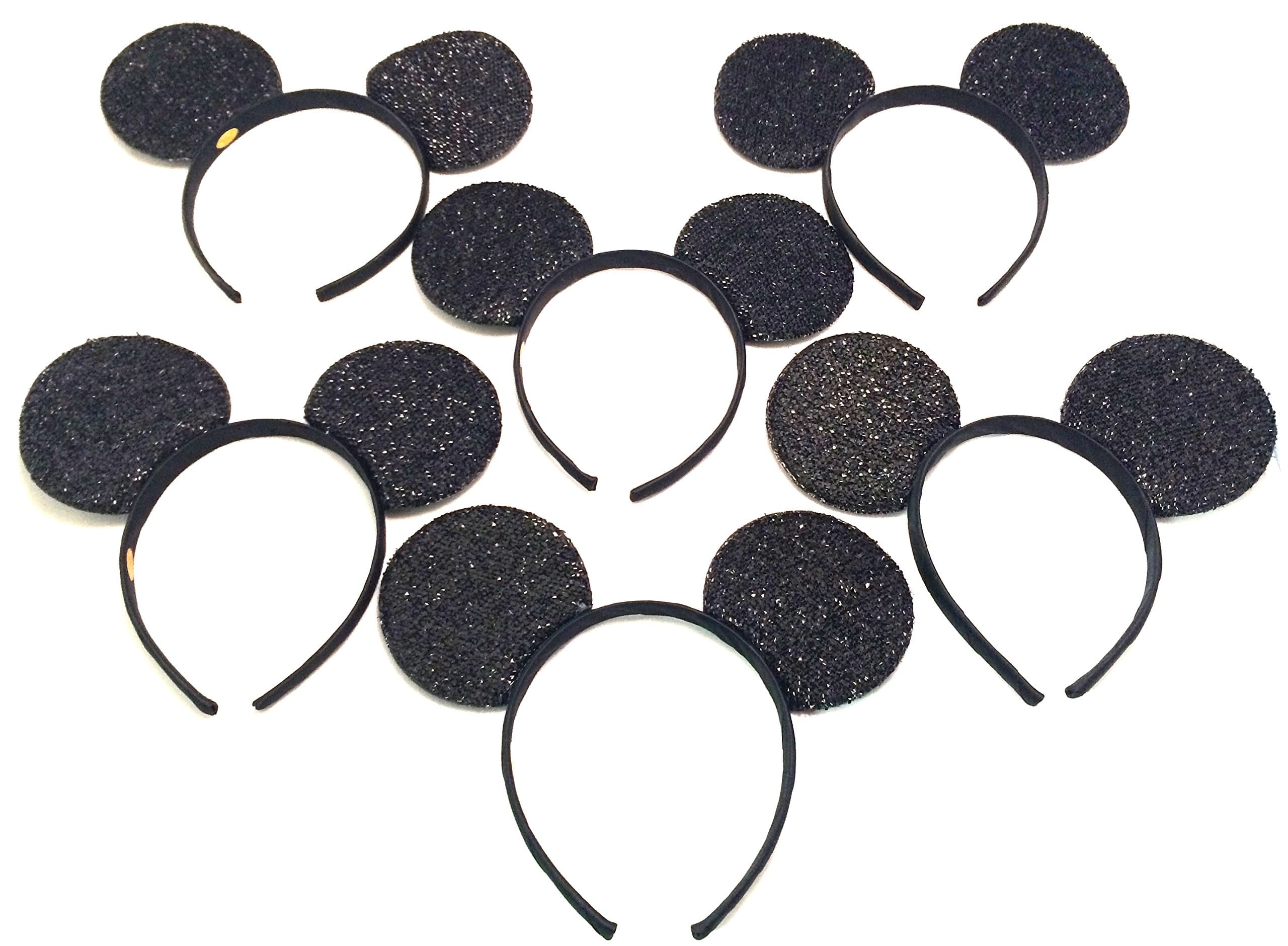 Brand New 2016 Disney Mickey Mouse Sparkle Ears Headbands Set of 6 Costume Headwear (Perfect for Disneyland, Birthday Parties and Much More!)