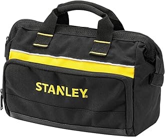 STANLEY Tool Bag (12 inches) - Multiple Pockets for Tool Organisation, Heavy-Duty 600 Denier Fabric, Black, 30 x 25 x 13 cm, 1-93-330