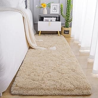 Chicrug Soft Runner Rug for Bedroom Living Room Plush Fluffy Rug 2x8 Feet, Shag Furry Runner Rug Carpet Non Shedding for Nursery Children Kids Girls Room Home Decorative, Camel