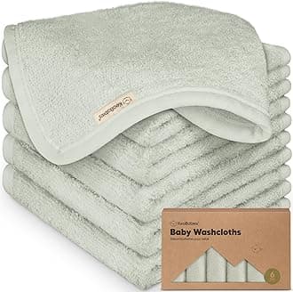 Pack of 6 Soft Baby Cloths Bamboo Viscose Reusable Towels for Kids 10 x
