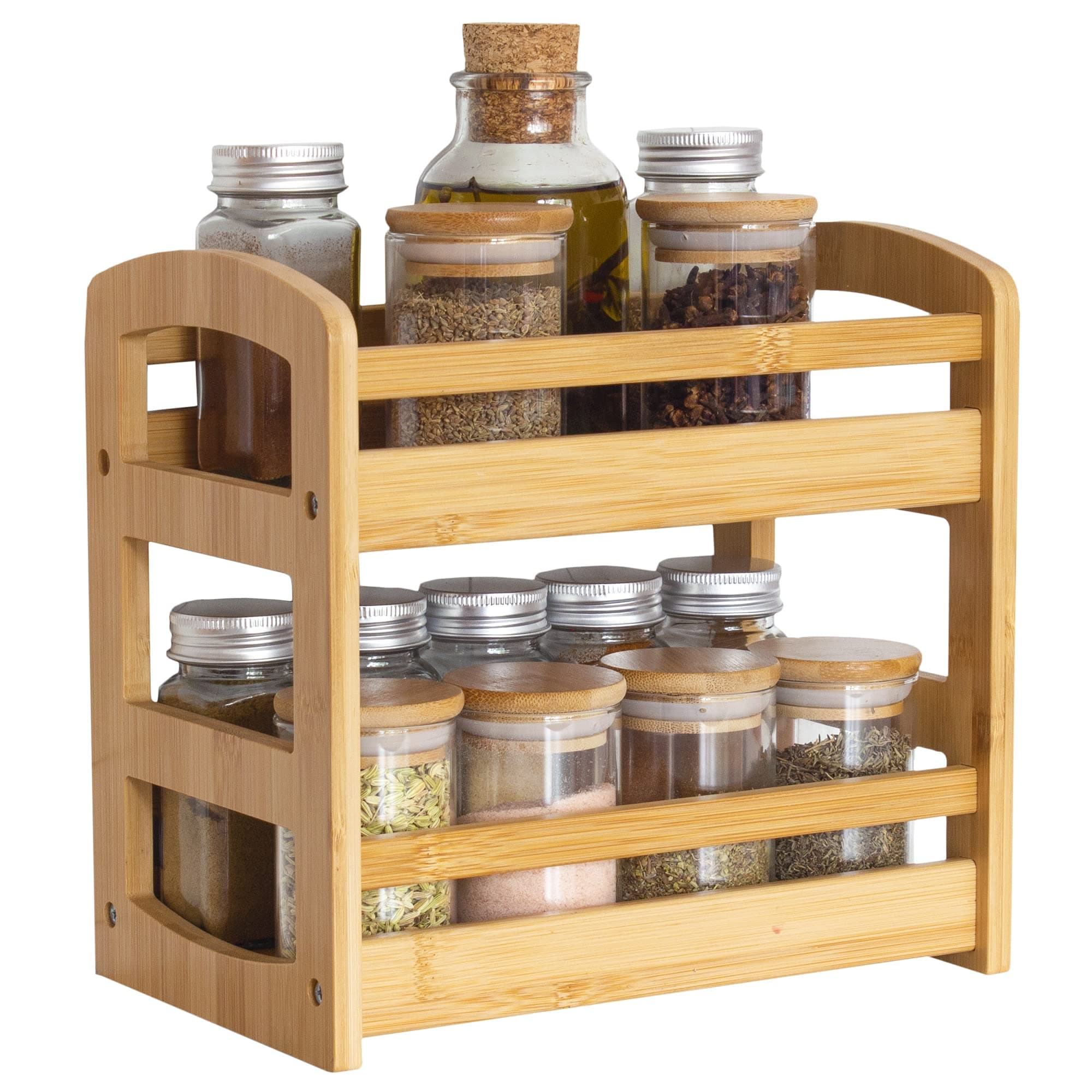 2 Shelf Spice Caddy, Organizer Rack for Kitchen Countertop or Cupboard