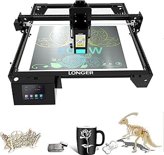 Longer RAY5 20W Higher Accuracy Laser Engraver and Cutter, 130W Laser Engraving Cutting Machine can Cut 0.05mm Metal and Engrave Hundreds of Colors On Metal Steel 3.5"Touch Screen for DIY