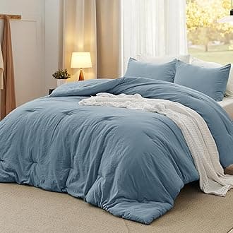Bedsure King Comforter Set, Dusty Blue Soft Prewashed Bedding for All Seasons, 3 Pieces GentleSoft™ Bed Set, 1 Lightweight Comforter (104"x90") and 2 Pillowcases (20"x36")