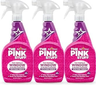 The Pink Stuff - The Miracle Window & Glass Cleaner with Rose Vinegar 3-Pack Bundle (3 Window & Glass Cleaner)