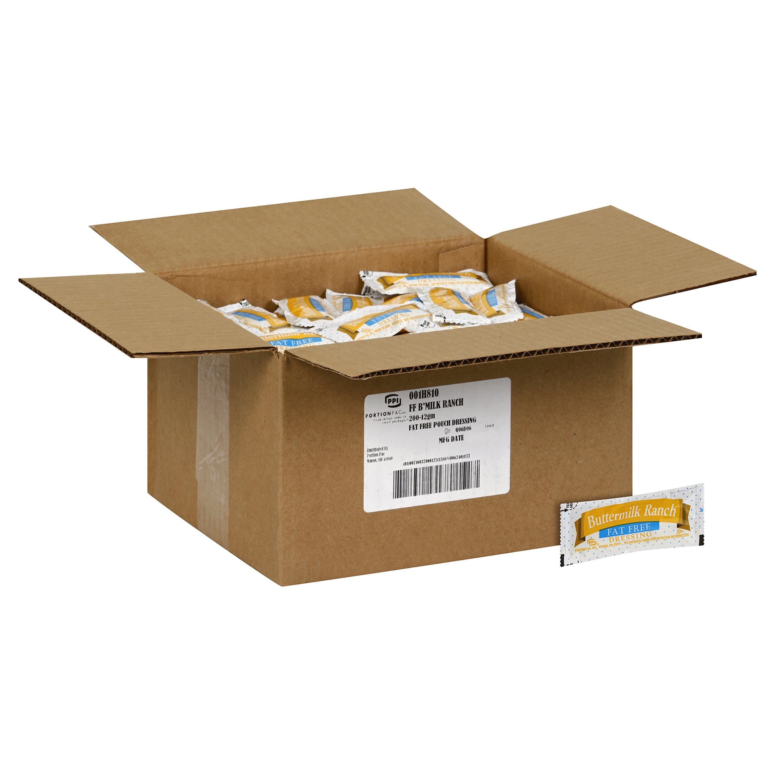 Portion Pack Fat Free Buttermilk Ranch Dressing, 0.42-Ounce Single Serve Packages (Pack of 200)