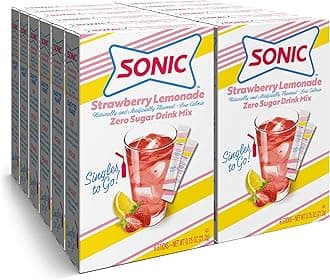 Sonic Singles To Go Powdered Drink Mix, Strawberry Lemonade, 6 Sticks Per Box, 12 Boxes (72 Sticks Total)