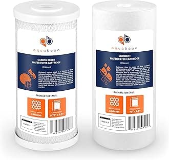 aquaboon Big Blue CTO Carbon Block & Sediment 10"x4.5" Replacement Filter Cartridges Set