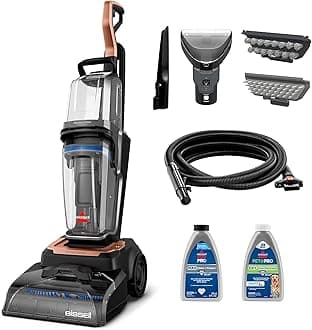 BISSELL Revolution HydroSteam Carpet Cleaner, Upright Deep Cleaner, HydroSteam Technology, 4-inch Self-Cleaning Tough Stain Tool & Formulas Included, 4123