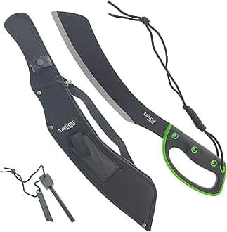20" Fixed Blade Machete with a Survival Fire Starter, for Camping, Tactical, Outdoor